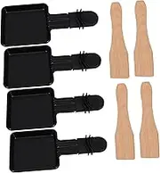 iplusmile 4 Sets Cheese Grill Pan Electric Mini Raclette Grill for Melting Cheese High Temperature Resistant for Gatherings Outdoor Picnics Quick Heating