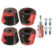 Roller Skate Toe Stops with Screwdriver Brake Stoppers, Mixed Black Red 2 Pair
