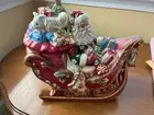 Fitz & Floyd Santa's Sleigh Cookie Jar new in box