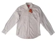 RM Williams Longhorn Men's New 100% Cotton Long-Sleeved White Slim Fit Shirt XL