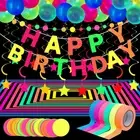 Glow Party Neon Party Supplies Includes 6 UV Blacklight Reactive Tape Luminou...