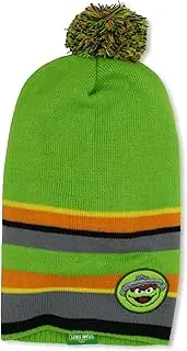 [Sesame Street] Headwear Little Boys' Oscar Micro Lined Fleece Slouchy Toque With Pom Pom