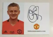 OLE GUNNAR SOLSKJAER SIGNED IN PERSON 4 X 6 INCH MANCHESTER UNITED PROMO CARD