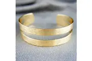 18k Gold plated large solid bangle bracelet