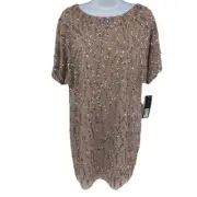 Aidan Mattox | Blush Sequin Short Sleeve Dress | US 2 New with Tags