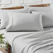 Renee Taylor Egyptian Cotton Sheet/Pillowcase Bedding Sleep Set - Silver