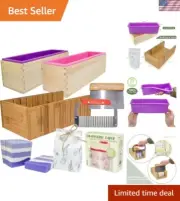 Soap Mold Making Kit with Wooden Cutter Soap Molds Silicone 46oz Purple | Mel...