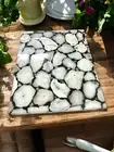 Square White Agate Balcony Table Counter Desk Handmade Garden Furniture Decors