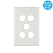 Connected Switchgear GEO 5 Gang Grid Plate White | PB5-L