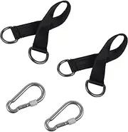 Hammock Straps Tree Swing Straps Hanging Kit,Short Hanging Straps 2 Pcs 9.84inches with 2 Heavy Duty Safety Lock Carabiner Hooks(Holds 440lbs) for Swing Hammocks Seat Pulley System Gym Equipment