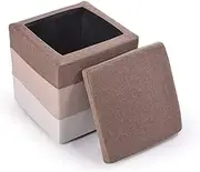 Storage Stool Footstool Toy Box Chair Storage Trunk Pouffe Stool Practical Footrest Footstool (Color : Brown)