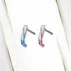 20G Nose Crawler Hugger Bone Stud Surgical Steel Opalite Glitter Paved Twist
