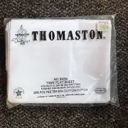 Vintage Twin Flat Sheet White No Iron NOS Thomaston