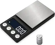 Digital Pocket Scale Precision 0.01g/0.1g Jewelry Gold Diamond Acc ories Gram Weight Scales for Kitchen Black Rechargeable Version 500g/0.01g