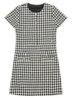 GUESS Black & White Short Sleeve Midi Dress Size: 16, Polyester