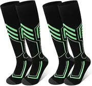 [ytorgr] 2 Pairs of Ski Socks for Warm Women Men Heat Pilling Free Non-Slip Breathable Protects Knee Snowboard Thermal Socks Elastic Fabric Snow Socks Soft