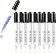 10 Pack Glass Medicine Dropper 1ML Straight Tip Calibrated Essential Oils Eye Glass Dropper Pipette with Black Suction Bulb