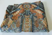Schumacher Fabric Screen Print Upholstery Drapery Western? 2+ Yards Blue Browns