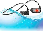 IPX8 Waterproof Wireless Sport Headphone Bluetooth 5.0, in-Ear Swimming Earphones, Wearable MP3 Player Headset with 16GB Memory, Up to 12 Hrs Playing Time, for Running Diving Fitness Red 16GB