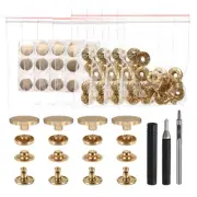 24Set Leather Snap Fasteners Kit 20mm Metal Snaps with 3 Setter Tools Gold