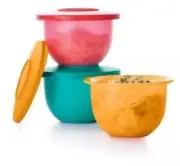 Tupperware Mini Impressions colorful 3-bowl set New
