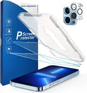 [2+1] 2 PCS One Touch Auto Alignment Glass Screen Protector for iPhone 12 Pro Max(6.7 inch)+ 1PCS Camera Lens Protector. For iPhone 12 Pro Max