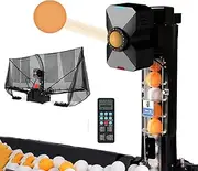 Ping Pong Training Robot Automatic Table Tennis Machine,Tabletop Ping Pong Robot Machine with Catch Net for Training,Portable Multi-Rotation Table Tennis Launcher, for Home School Practicing