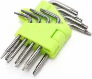 PKTool 8pc Micro Tamper Proof Star Key Set S2 Steel T5–T20 Security Torx Tools