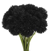 Artificial Flower Heads, Silk Chrysanthemum Hydrangea Black Faux Flowers 20Pcs