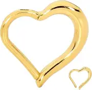[365 Sleepers] 316L Surgical Steel 16G 8mm 10mm Love Heart Hinged Hoop Segment Nose Ring Helix Tragus Septum Unisex Earring Body Piercing Jewelry