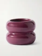 [Uncommon Matters] Uncommon Matters - Breve Coated-wood Ring - Burgundy - 53 53 Burgundy