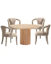 Manhattan Comfort Modern Round Dining Table & Chairs Set