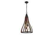KHALEESI Pendant Lamp Light Interior ESx3 Dark Red Wood Medium Bell OD391mm