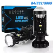 2x H4 Mini Bi-LED Projector Lens Hi/Lo Beam Bulbs 40000LM 6000K Retrofit LHD (for: Mini)