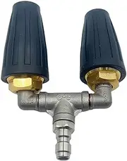 Dual Turbo Nozzle Pressure Washer, 360° Rotating Turbine Nozzle, 2.5mm Orifice Twin Turbo Nozzle, Corrosion Resistant, Non-Leaking, 4-6 GPM, 4000 PSI, 1/4 Inch Quick Connector