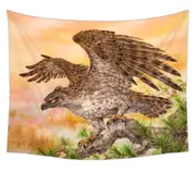 Wild Life Animal Art Powerful Hawk Tapestry