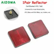 2pcs Square Red Warning Reflectors PMMA Plastic for Motorcycles ATV Car Trailer