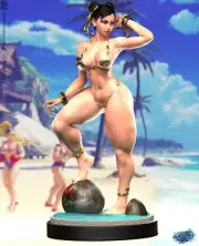 Chun-Li (Bikini Version) Statue 3D Print Unpainted/Unassembled