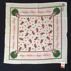 NWT Happy Holidays 100% Cotton Tablecloth 22" Square Reindeer Stockings Bow Ties