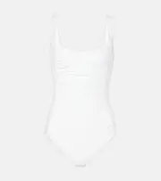[Karla Colletto] Karla Colletto Sequined ruched swimsuit AU 16 white