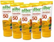 Alba Botanica Hawaiian Sunscreen Lotion SPF 50, Island Vibe, 3 fl oz - 5 Pack