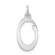 Sterling Silver Rhodium-Plated Stamped Letter O Initial Charm
