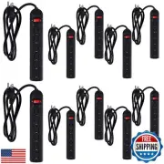 Hoteam 10 Pcs Power Strip Bulk 6 Outlet Surge Protector Power Cord Electrical