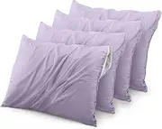 Utopia Bedding 4 Pack Waterproof Pillow Protectors with Zipper King Size (Lavender), Bed Bug and Dust Mite Proof Pillow case Covers, Moisture Wicking Pillow Encasements 20 x 38 Inches