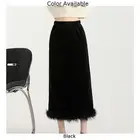 Sophisticated High Waist Skirt for Women Featuring Unique Feather Style