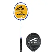 HUNDRED Powertek 200 PRO Strung Badminton Racquet with Head Cover (Navy, Size: Standard, Grip: G5) - Material: Aluminium - Intermediate Level - Weight: 95gm - Maximum String Tension- 18-20lbs