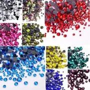 Glitter Round Spacer Beads - Multicolor Flatback Decoration Rhinestone Beads