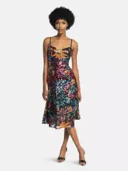 NWT Dress the Population Noelle Dress in Tangelo Multi Size S #D4228