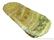 LE CLUNY, MONACO GREEN FRENCH PROVENCE BREAD / ROLL BASKET w/ LINER, NEW