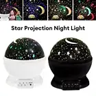 Starry Night Sky Projector Lamps Moon Star Lights Rotating Cosmos Kids Baby Gift